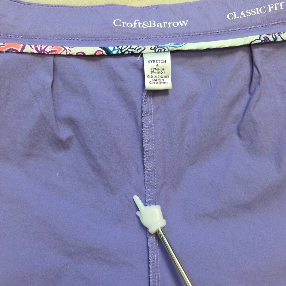 Croft & Barrow Size 6 Classic Fit Stretch Cotton Skort Skirt Flat Front Pockets - Picture 14 of 14
